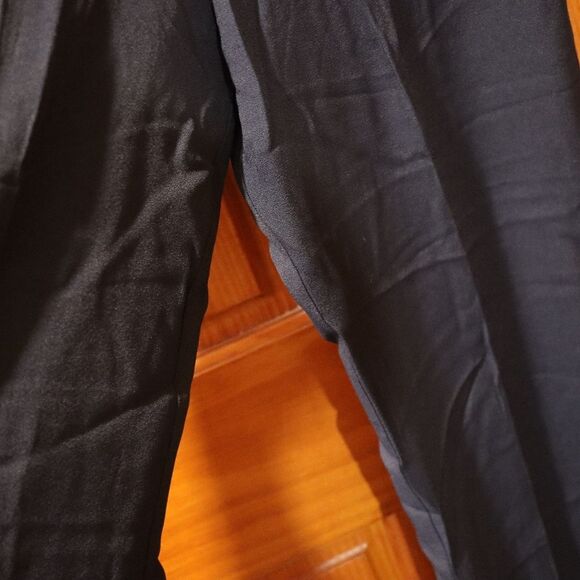 Vintage Navy Blue Flat Front Wide Leg Trousers 10 - Picture 9 of 12